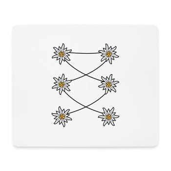 Dirndl apron Edelweiss - Mouse Pad (horizontal) - white - Front