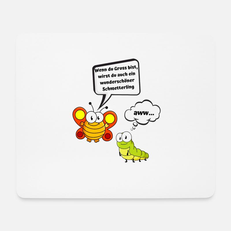 lustiges Schmetterling Raupen Dising - Mousepad (Querformat) - Weiß