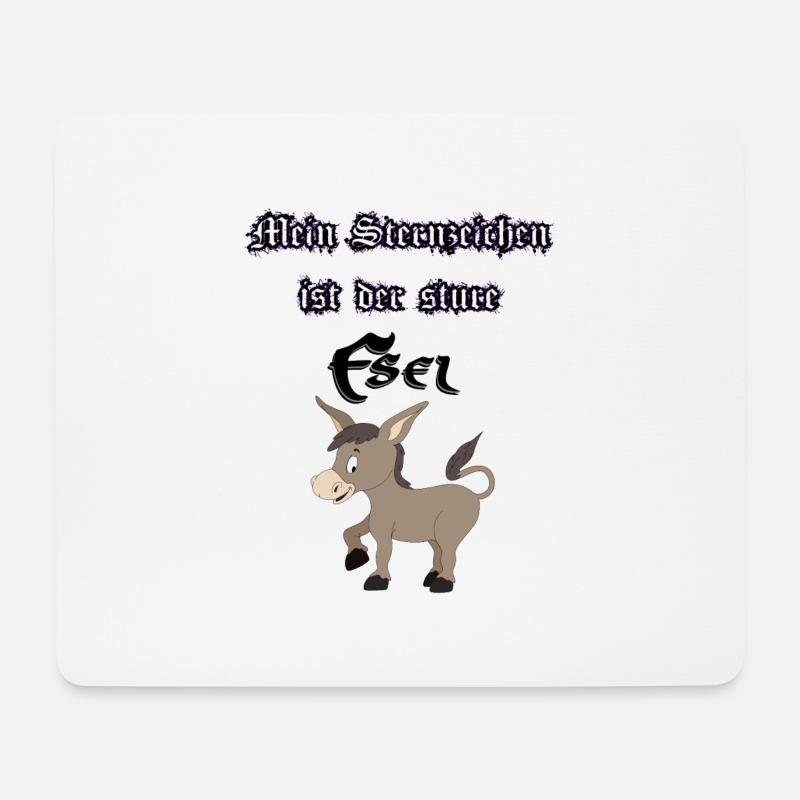 Sternzeichen - Der sture Esel - Mousepad (Querformat) - Weiß