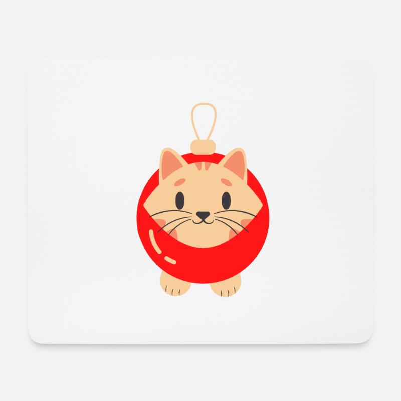 Katze witzig Geschenk Weihnachten Katzenbesitzer - Mousepad (Querformat) - Weiß