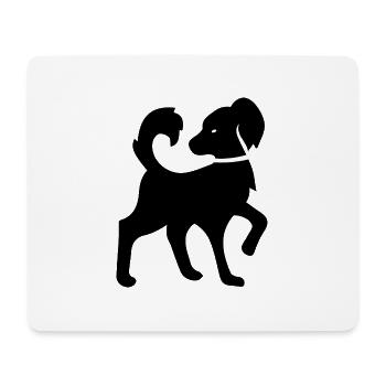 Chien chien - Tapis de souris (format paysage) - blanc - Devant