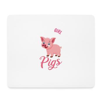 Pig Girl Pink Sweet Love Gift Idea - Mouse Pad (horizontal) - white - Front
