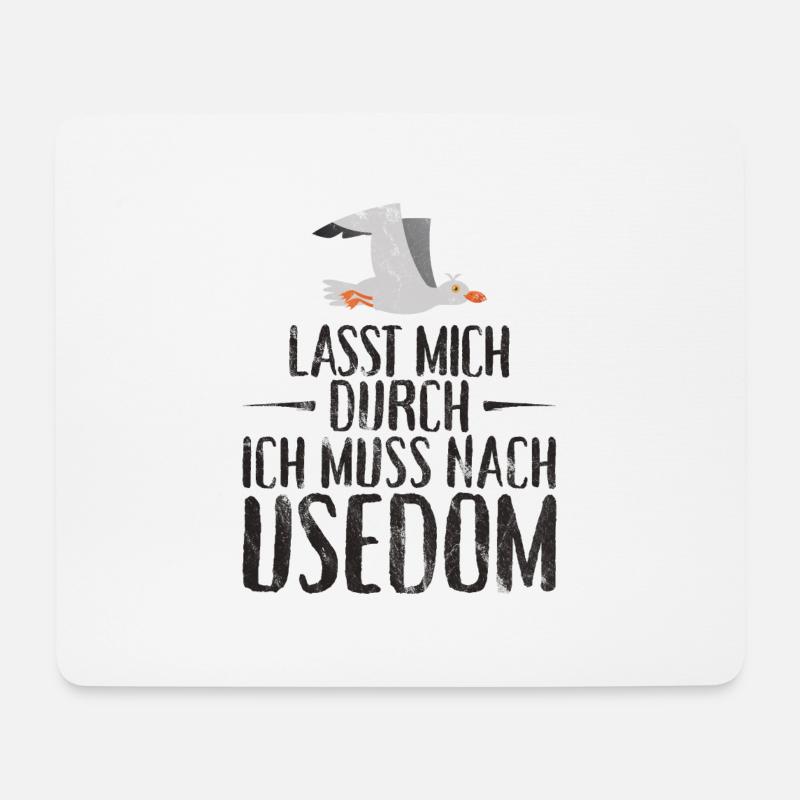 Lasst mich durch ich muss nach Usedom Möwe - Mousepad (Querformat) - Weiß