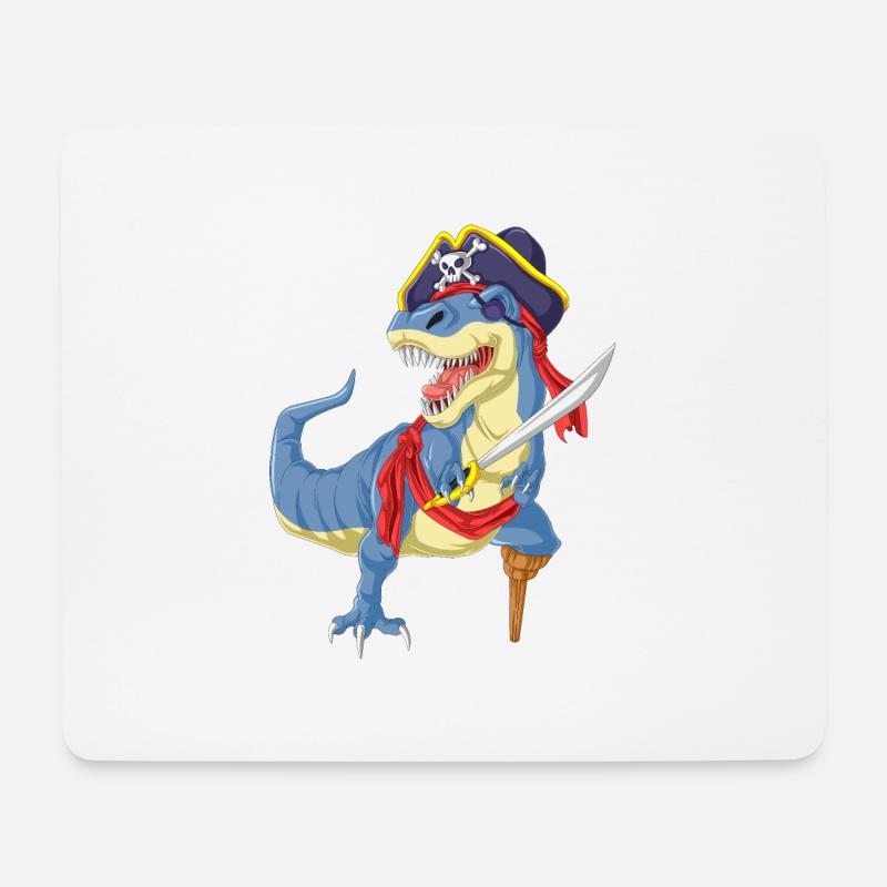 pirate dinosaur - Mouse Pad (horizontal) - white