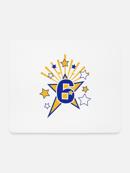 Birthday Star 6 - Mousepad (Querformat) - Weiß