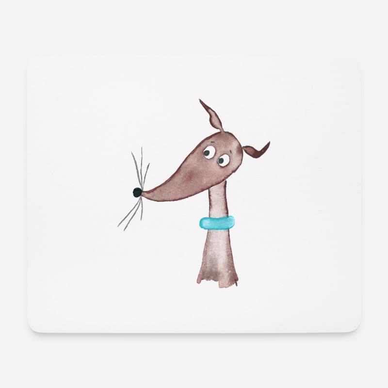 Kleiner Windhund - Mousepad (Querformat) - Weiß