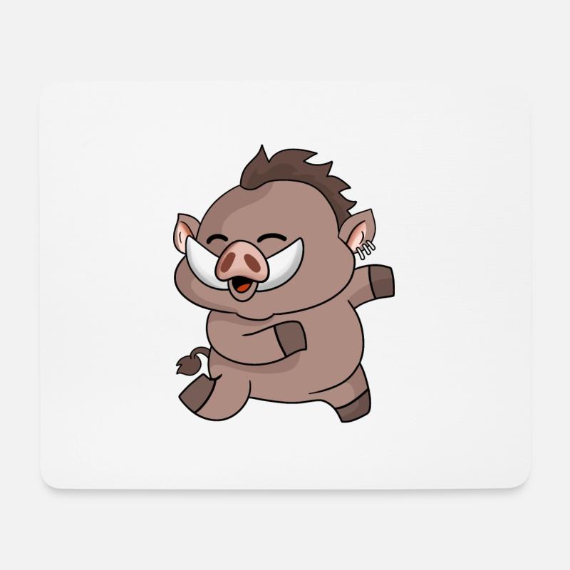 animal de danseur de sanglier dansant - Tapis de souris (format paysage) - blanc
