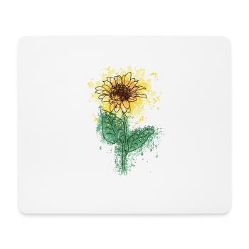 Aquarell Sonnenblume - Mousepad (Querformat) - Weiß - Vorne