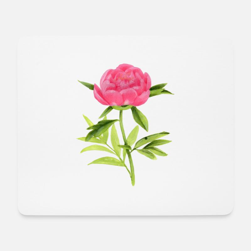 Pfingstrose - Mousepad (Querformat) - Weiß
