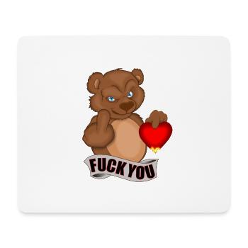 Fuck You Bär Geschenk Geschenkidee - Mousepad (Querformat) - Weiß - Vorne