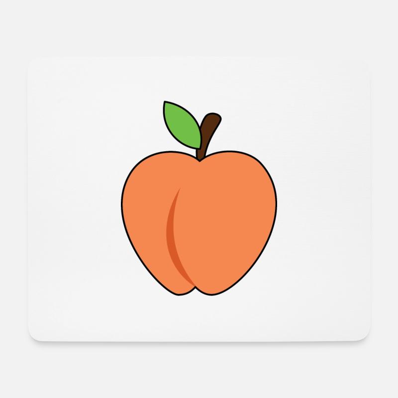 Pfirsich - Mousepad (Querformat) - Weiß