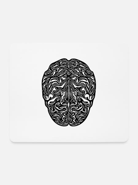Brain - Anatomical Vector - Mouse Pad (horizontal) - white