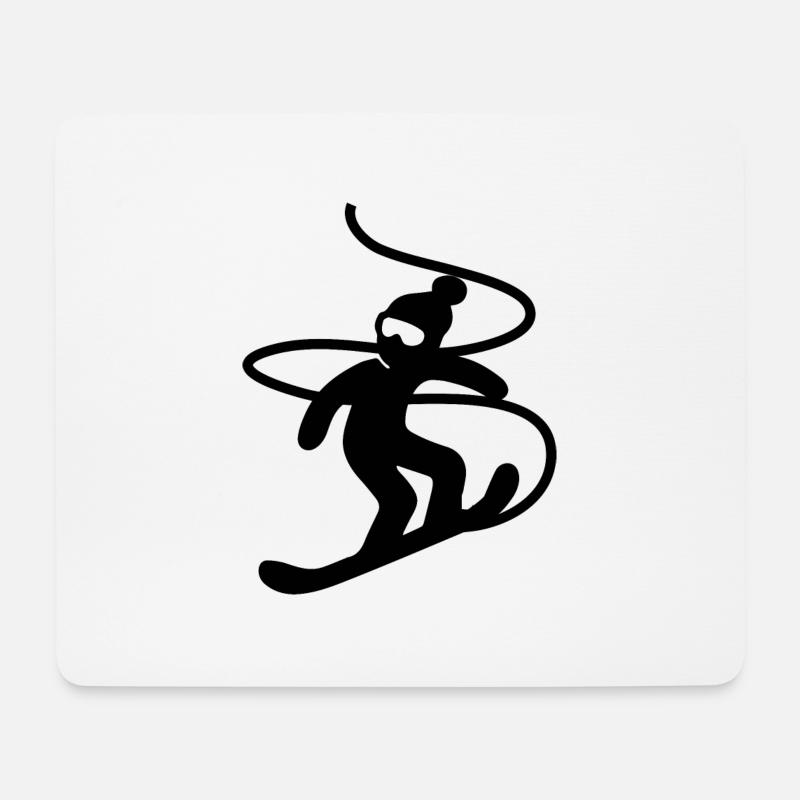 Snowboard Snowboarder - Mousepad (Querformat) - Weiß
