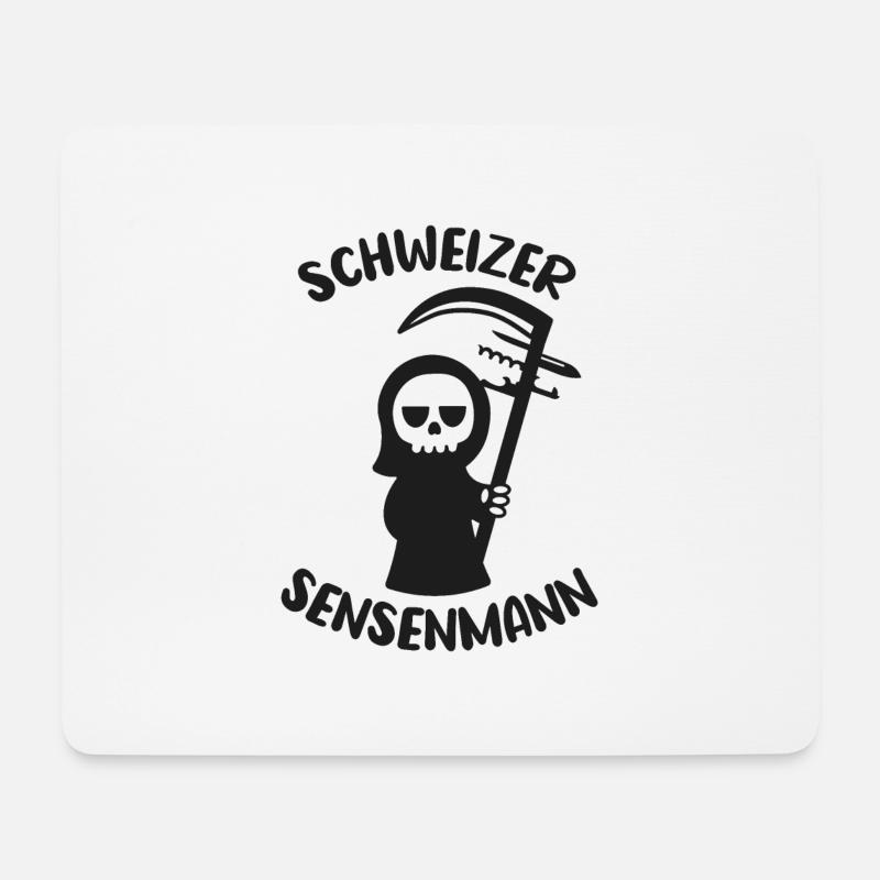 Sensenmann Schwarzer Humor Sarkasmus Tod Sense - Mousepad (Querformat) - Weiß