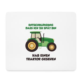 Hab einen Traktor gesehen - Mousepad (Querformat) - Weiß - Vorne