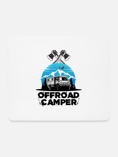 Offroad Camper camping Wohnmobil Reisemobil WoMo - Mousepad (Querformat) - Weiß