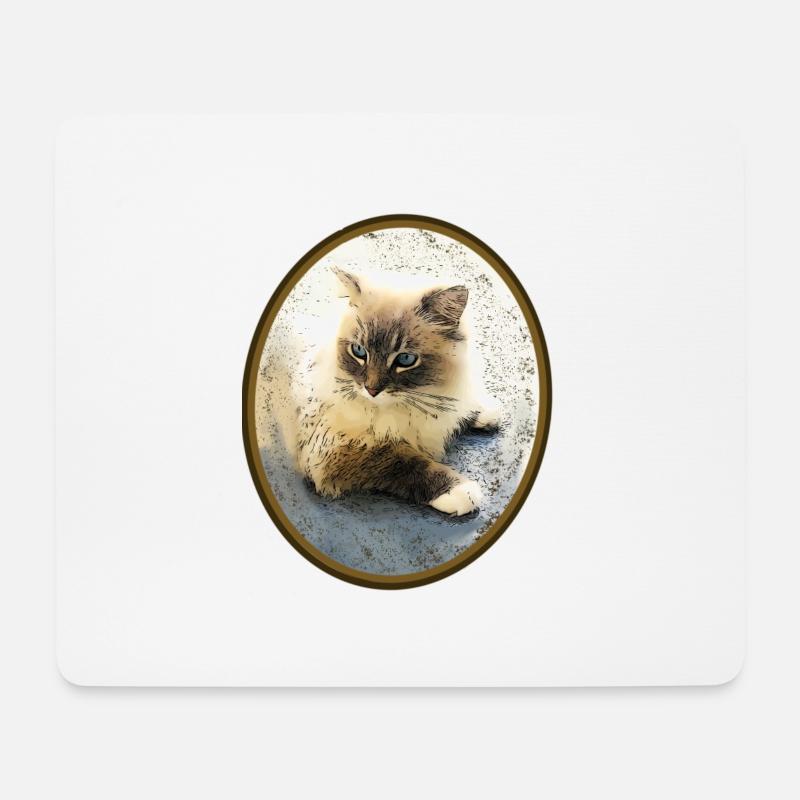 Katze - Mousepad (Querformat) - Weiß
