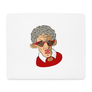 Coole alte Lady! - Mousepad (Querformat) - Weiß - Vorne