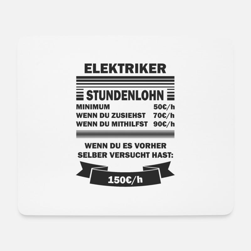 Elektriker Stundenlohn - Mousepad (Querformat) - Weiß