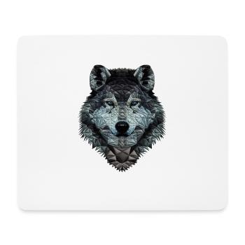 Wolf Kopf Polygon design ( Wolf fan Geschenk ) - Mousepad (Querformat) - Weiß - Vorne