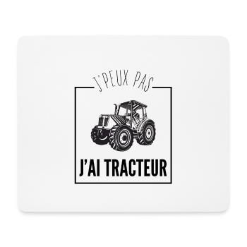 Je peux pas j’ai tracteur - Tapis de souris (format paysage) - blanc - Devant