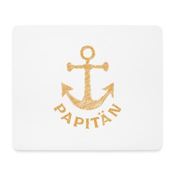 Papitän Anker Gekritzel Orange Geschenk - Mousepad (Querformat) - Weiß - Vorne