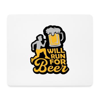 Für Bier rennen - Mousepad (Querformat) - Weiß - Vorne
