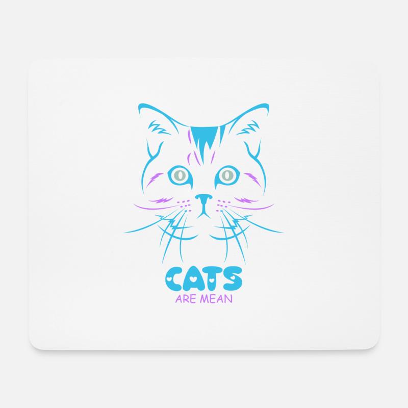 cats are mean - Mousepad (Querformat) - Weiß