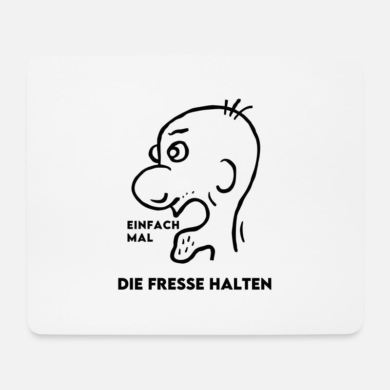 Mann Comic Wütend Böse Streit - Fresse halten - Mousepad (Querformat) - Weiß