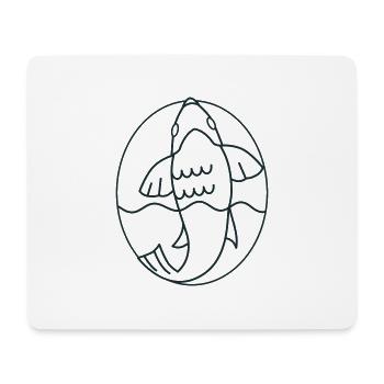 Koi schwimmen in einem Oval - Mousepad (Querformat) - Weiß - Vorne