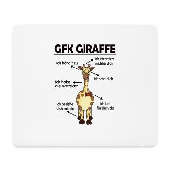 Gewaltfreie Kommunikation Giraffe Herz - Mousepad (Querformat) - Weiß - Vorne