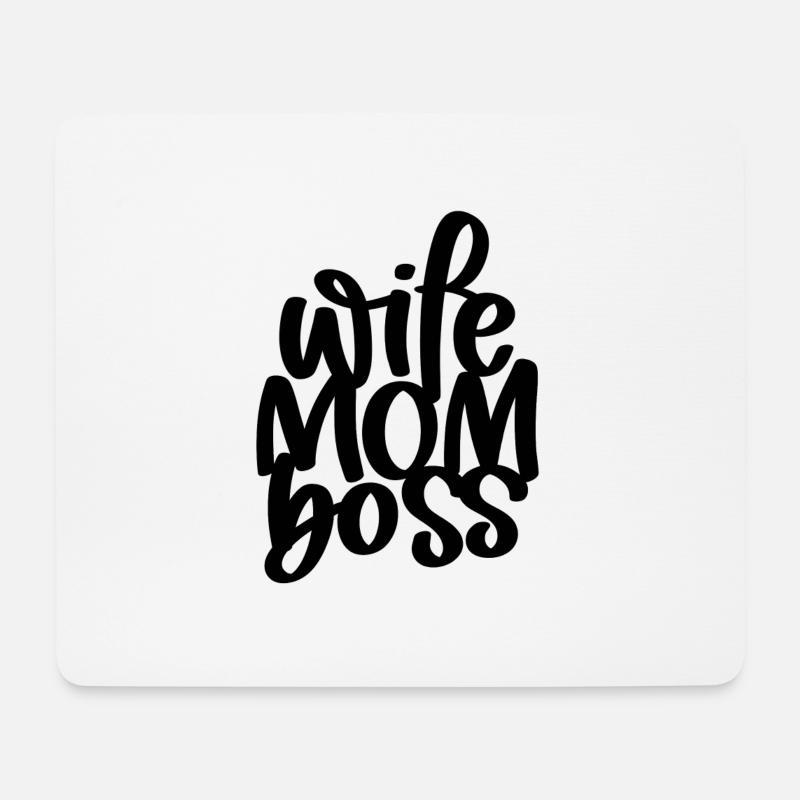 Wife Mom Boss - Mousepad (Querformat) - Weiß