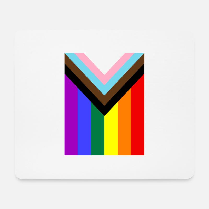 Regenbogen Pride Flagge - Mousepad (Querformat) - Weiß