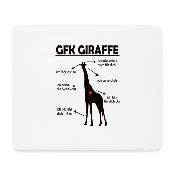 Giraffe Gewaltfreie Kommunikation Herz Spruch - Mousepad (Querformat) - Weiß - Vorne