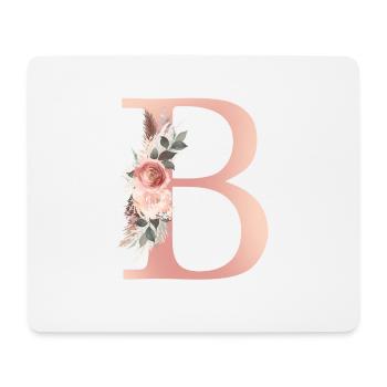 Customizable Monogram B Flowers Boho - Mouse Pad (horizontal) - white - Front