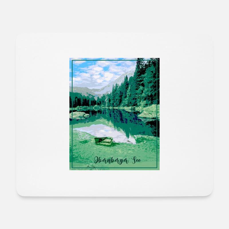 Obernberger See,landschaft,see,Tirol - Mousepad (Querformat) - Weiß