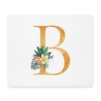 Monogramme personnalisable B Botanique tropicale - Tapis de souris (format paysage) - blanc - Devant