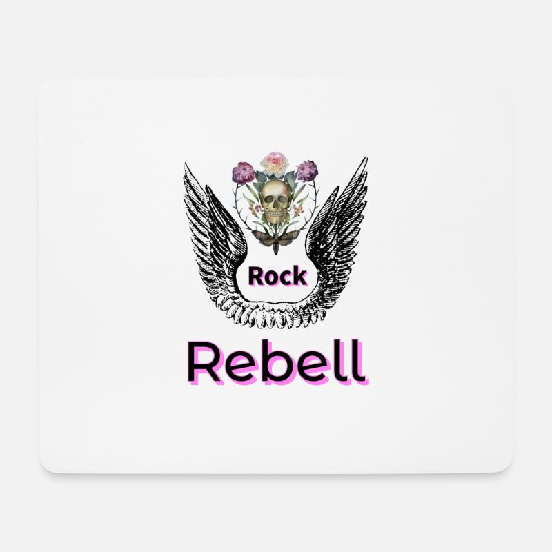 Rock Rebell - Mousepad (Querformat) - Weiß