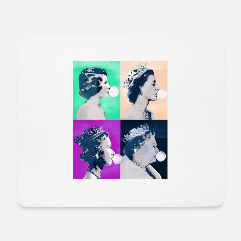 Queen II -Elizabeth England Queen,Kaugummi,pop-art - Mousepad (Querformat) - Weiß