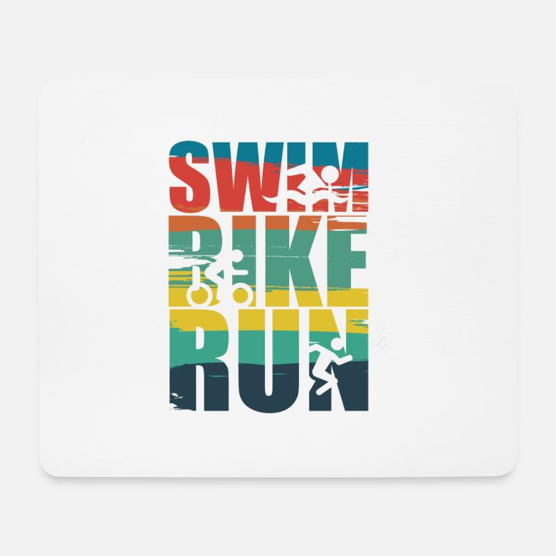 Schwimmen Biken Laufen - Mousepad (Querformat) - Weiß