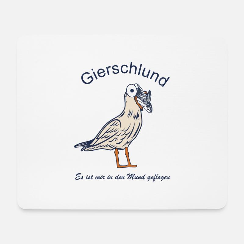 Gierschlud Möve - Es ist mir in den Mund geflogen - Mousepad (Querformat) - Weiß