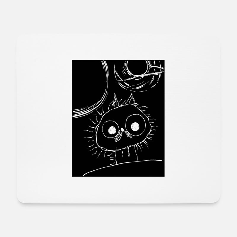 Katze im Weltraum - Mousepad (Querformat) - Weiß