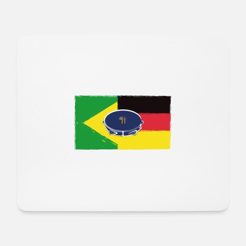 Brasilien-Deutschland-Pandeiro - Mousepad (Querformat) - Weiß