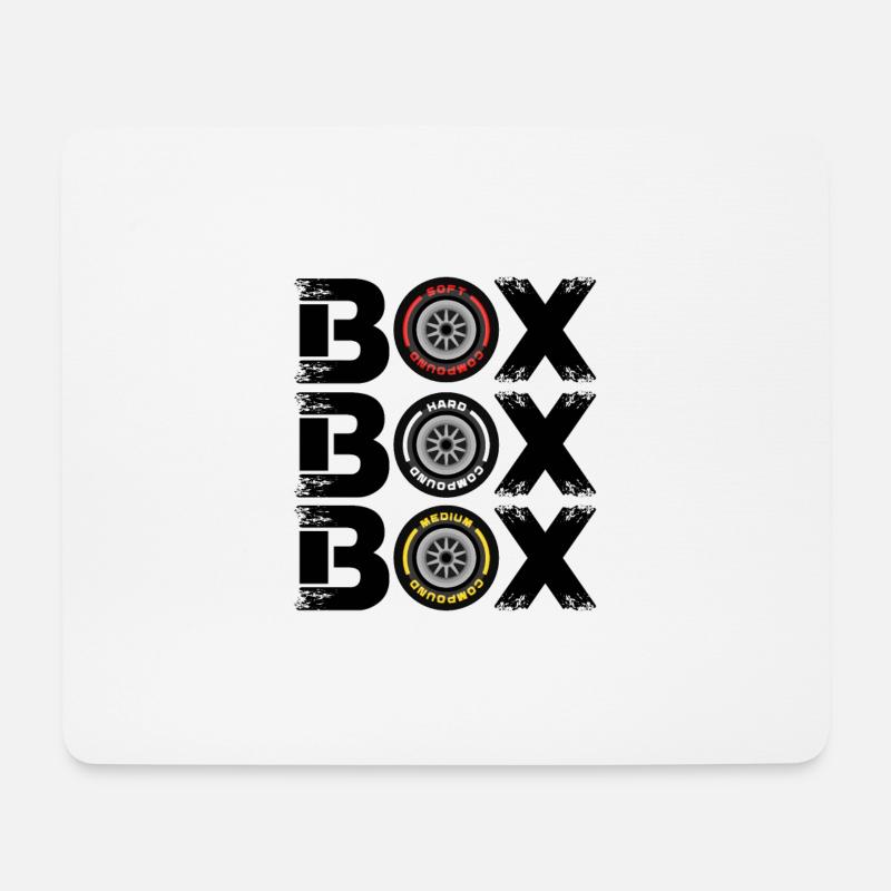 Box Box Box Grand Prix Reifenmischung V2 Design - Mousepad (Querformat) - Weiß
