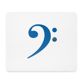 Bassschlüssel - Mousepad (Querformat) - Weiß - Vorne