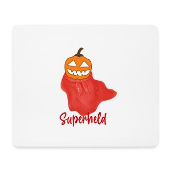 superheld, helloween,kürbis,umhang,held - Mousepad (Querformat) - Weiß - Vorne