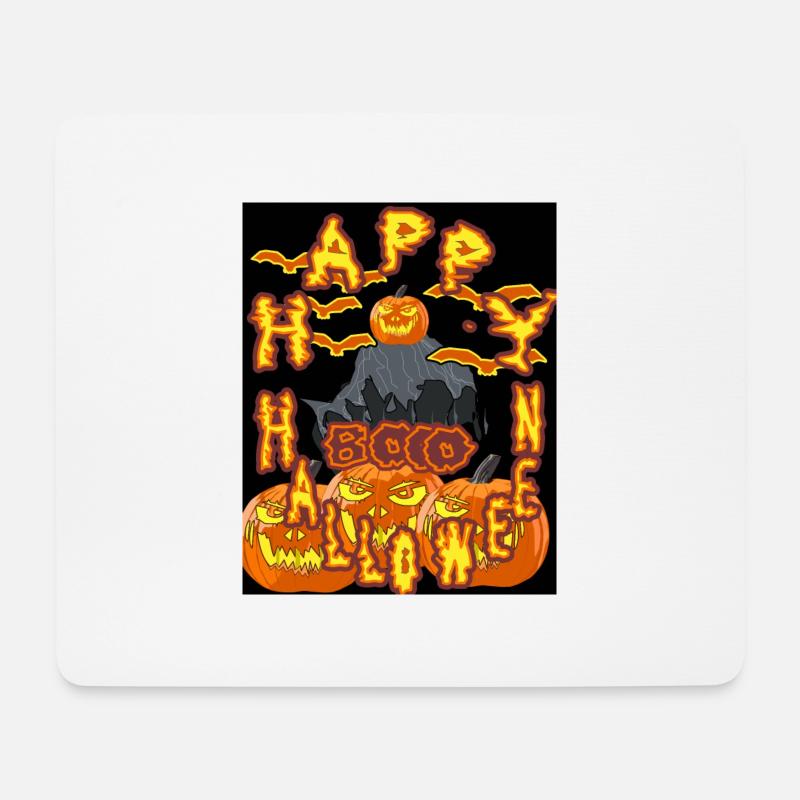 Bo, happy Halloween mit Master Kürbis - Mousepad (Querformat) - Weiß