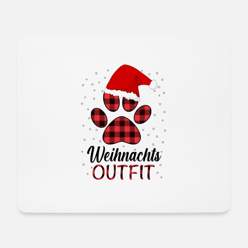 Merry Christmas Weihnachts Outfit mit Hund - Mousepad (Querformat) - Weiß