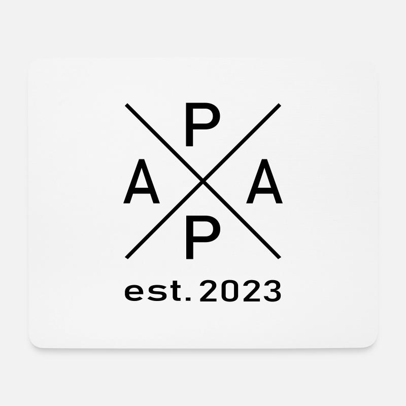 Papa est. 2023 - Mousepad (Querformat) - Weiß