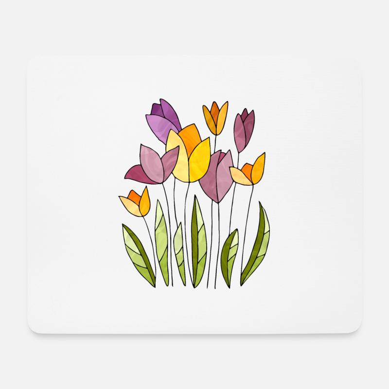 Blumen - Mousepad (Querformat) - Weiß